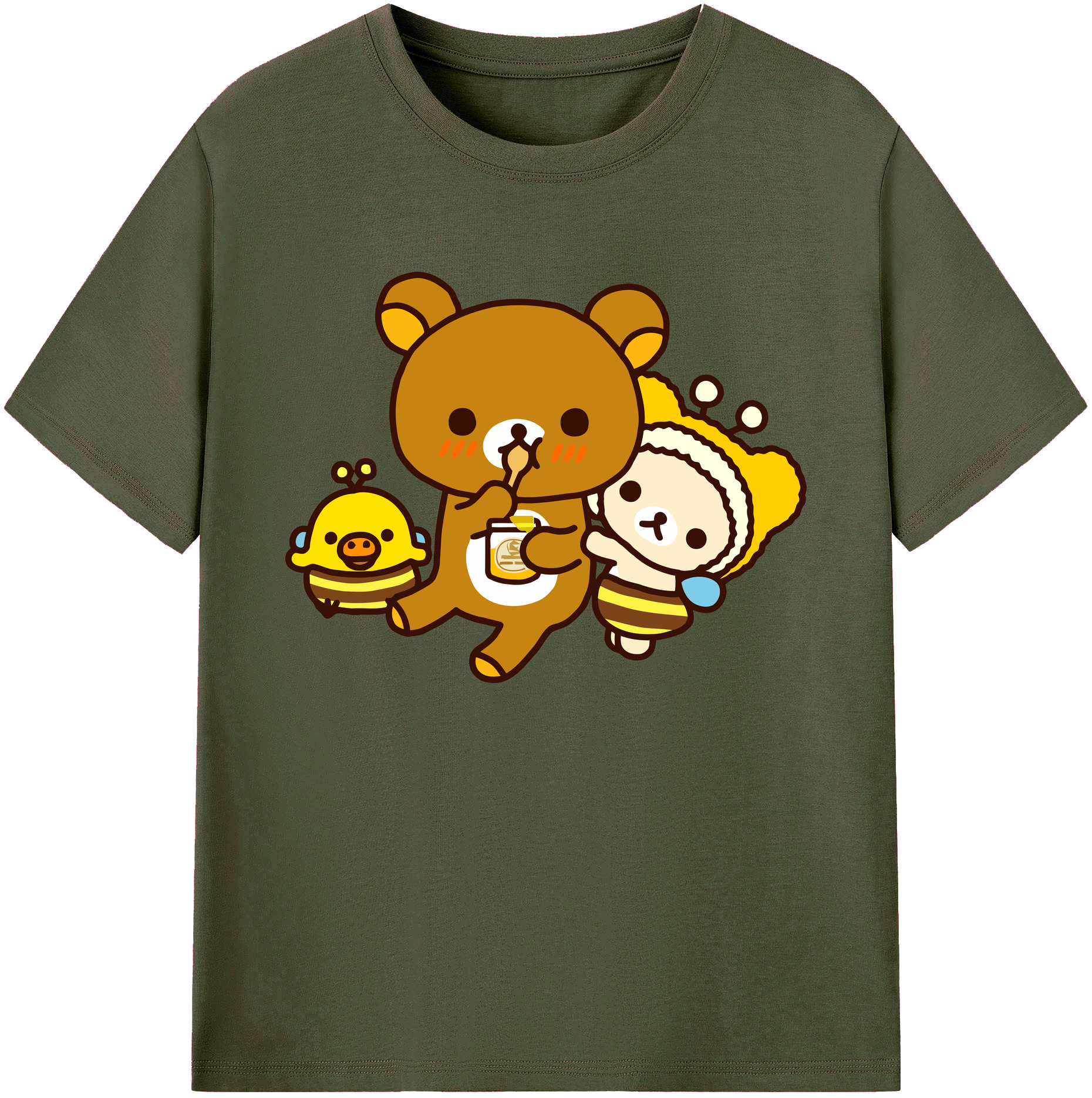 （画像用） リラックマ リラックマ キイロイトリ Rilakkuma Korilakkuma Kiiroitori 綿100％ メンズ半袖Tシャツ｜肌触りやわらか＆通気性